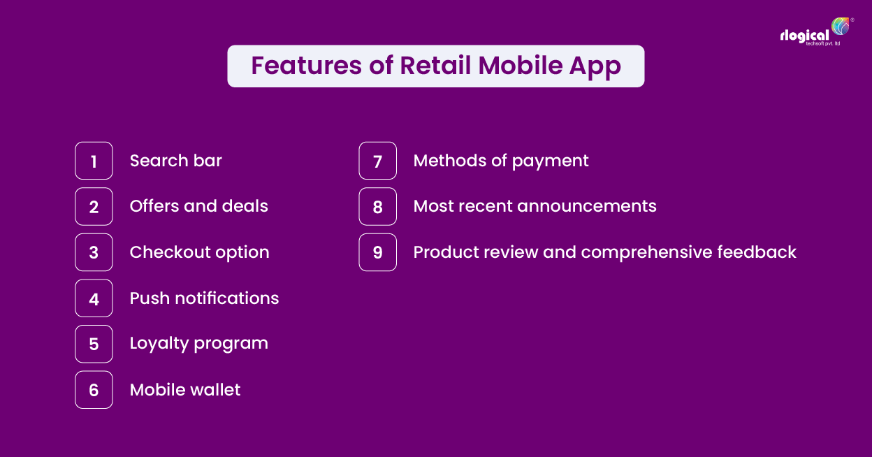 Retail mobile app features