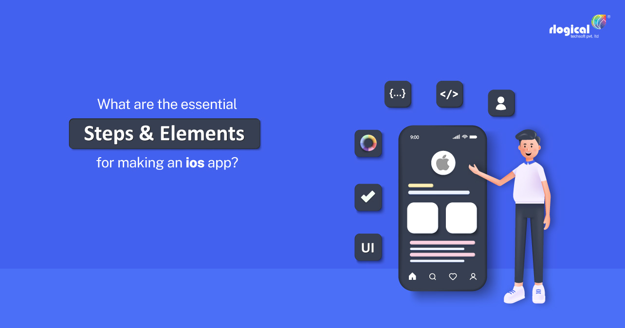 What are the essential steps and elements for making an iOS app?