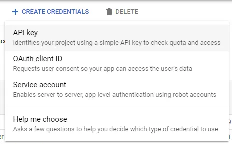 Credentials in the API Manager